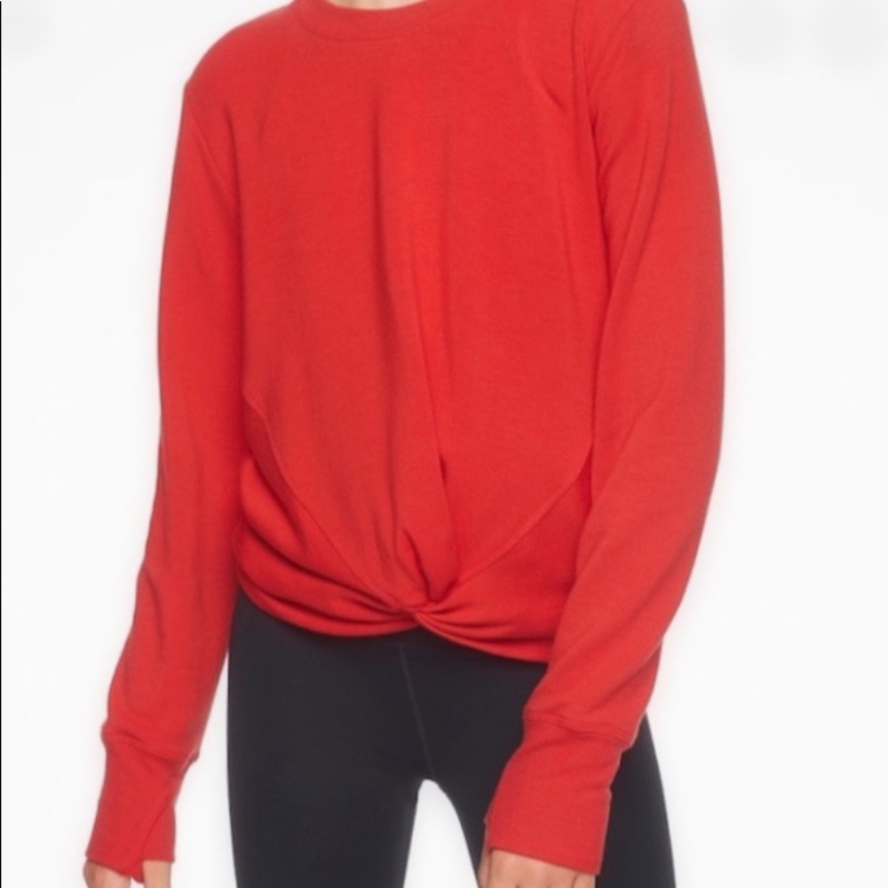 Athleta Girl Red Cropped Sweatshirt
